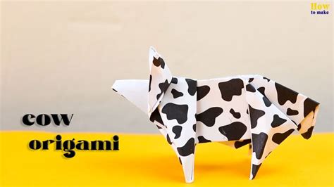 Origami Cow - How to make a paper cow step by step | Origami, Origami easy, Origami bird