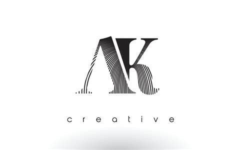 AK Logo Design With Multiple Lines and Black and White Colors. 5037548 ...