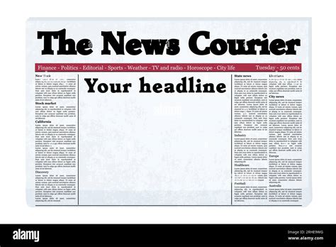 Blank newspaper front page template. Old vector generic newspaper ...