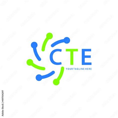 CTE logo design initial creative letter on white background. CTE vector ...