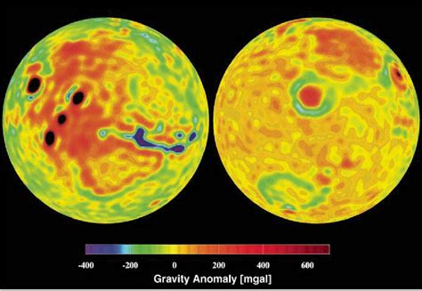 Mars global gravity map, based on data from Mars Global Surveyor (MGS)... | Download Scientific ...