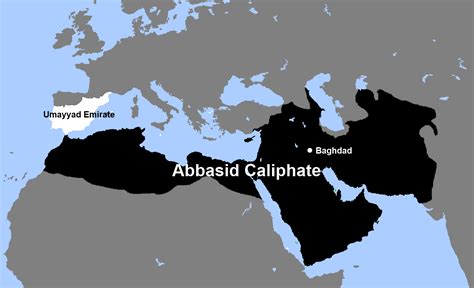 A map of the Abbasid Caliphate in 755, after the Abbasid Revolution and ...