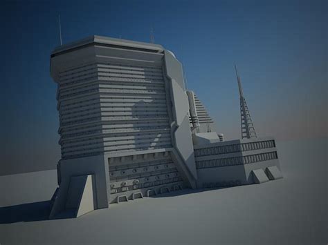 Sci Fi Building 15 3D Model - FlatPyramid