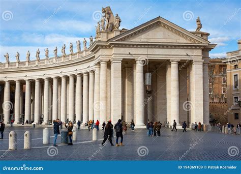 Vatican City - January 10, 2019: Architecture of the St. Peter S Square ...