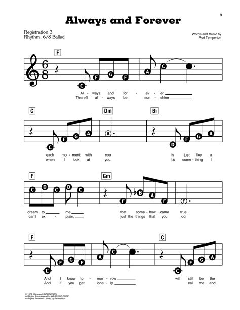 Always And Forever by Heatwave Sheet Music for E-Z Play Today at Sheet ...