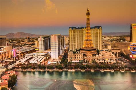 The Vibrant Sunset At Las Vegas Strip Nevada Stock Photo - Download Image Now - iStock