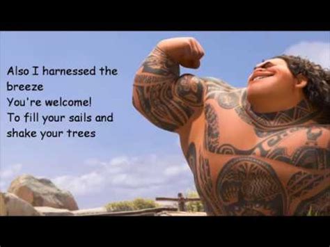 Moana You're Welcome (Lyric Video) - YouTube