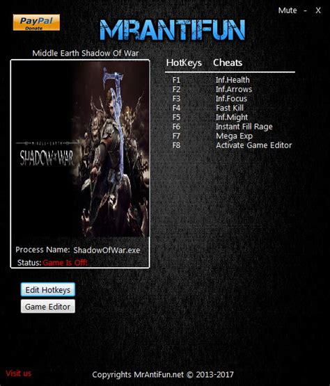 Middle-earth: Shadow of War - Trainer +9 v1.15 {MrAntiFun} download free - VGTrainers.com