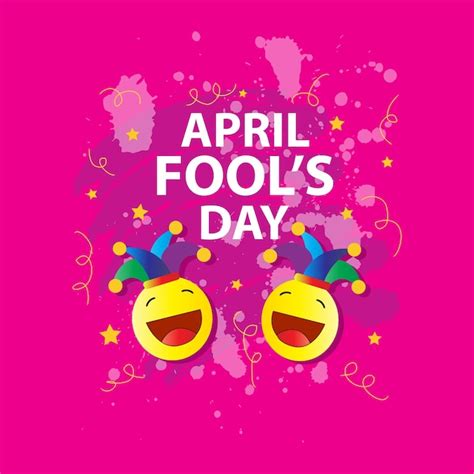 Premium Vector | April fool's day card with happy faces over