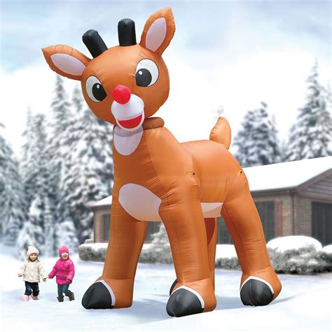 CHRISTMAS Outdoor Decor 15' TALL INFLATABLE RUDOLPH ANIMATED ILLUMINATED | Inflatable christmas ...