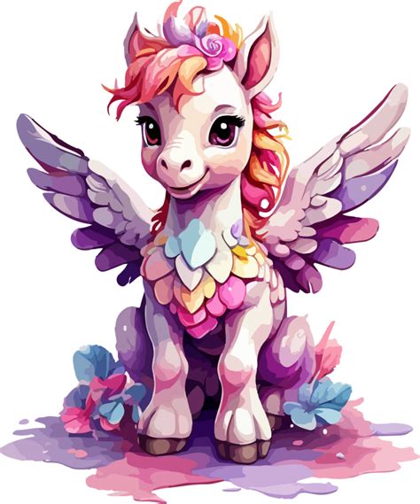 Cute Baby Pegasus PNG Clip Art AI Generative 32987786 PNG