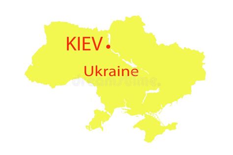 Map View of Kiev Ukraine on a Geographical Map of Europe Stock ...