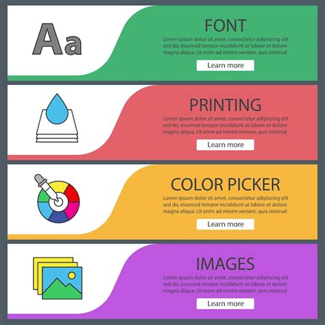 Premium Vector | Printing web banner templates set. polygraphy and ...