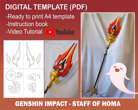 Game Genshin Impact Hu Tao Staff of Homa Halloween Carnival Fancy Party ...