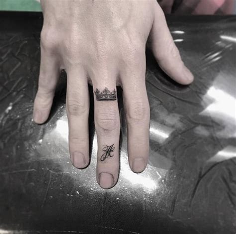 King Crown Finger Tattoos