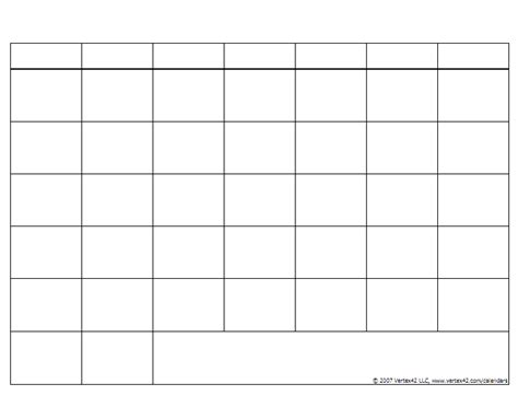 Blank Calendar Template - Free Printable Blank Calendars by Vertex42