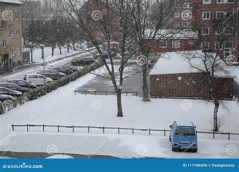 SNOW FALLS in WEATHER in DENMARK Editorial Photo - Image of sonw, news ...