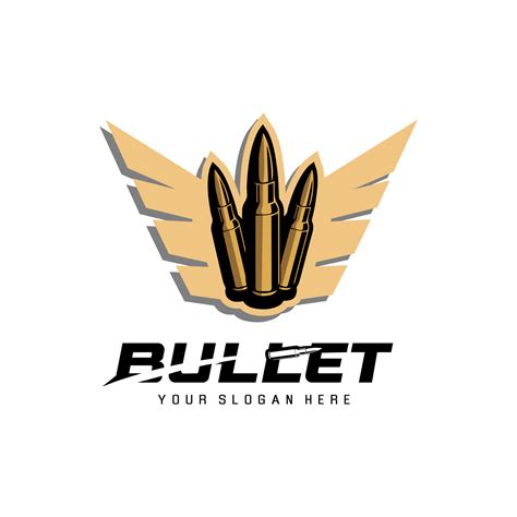 Bullet logo design illustration with wing shield 8084412 Vector Art at ...