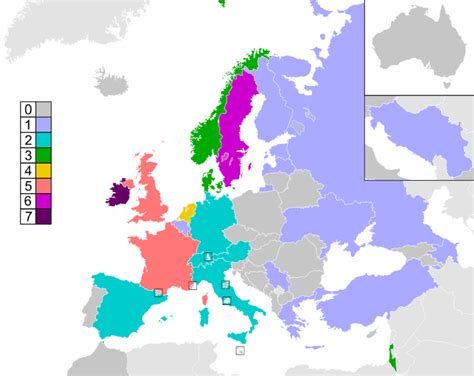 Number of Eurovision Victories, 2nd Place Finishes & Year of Debut ...