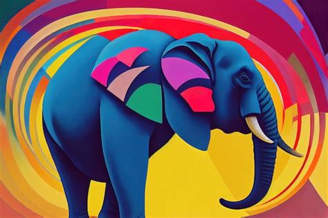 Premium Photo | Elephant abstract color art