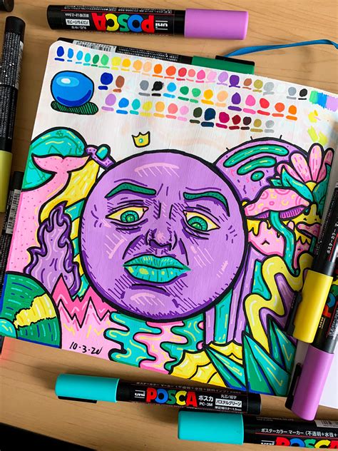 poscas, posca pen on paper, me ,2020 : r/Art