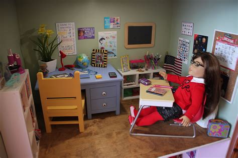 Classroom in dollhouse made for my granddaughter.