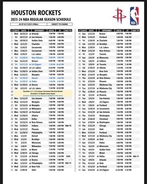 2024 Houston Rockets Schedule Dates - Giana Julieta