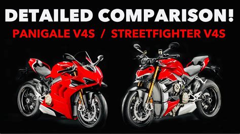 Ducati Streetfighter V4S -vs- Ducati Panigale V4S Walkaround & Exhaust Sound Comparison - YouTube