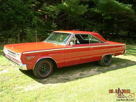 1967 PLYMOUTH BELVEDERE II 340 HP 67 MOTOR J HEADS RED REAL NICE LOOK