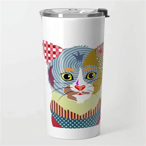 Cat Travel Coffee Mug, Kitten Stainless Steel Cup