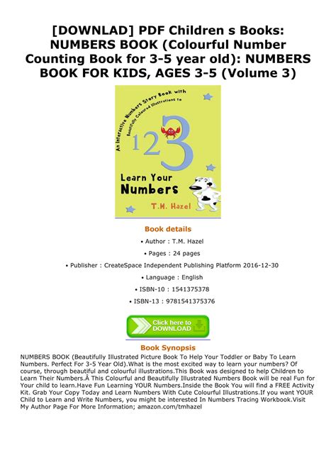 Anton - DOWNLAD PDF Children s Books NUMBERS BOOK Colourful Number Counting Book for 3 5 year ...