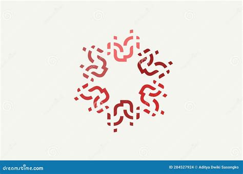 Red Abstract Round Geometric Logo Stock Vector - Illustration of calligraphy, icon: 284527924