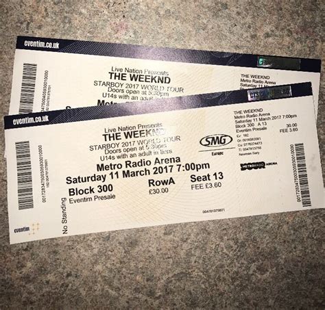 2 x The WEEKND Concert Seated tickets Newcastle 11th March | in ...