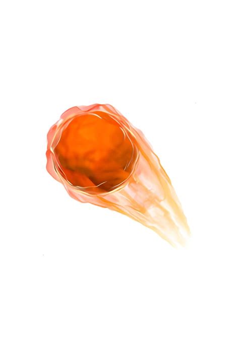 an orange object is flying through the air on a white background with ...