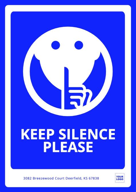 Printable silence please signs