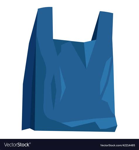 Blue plastic shopping bag empty disposable Vector Image