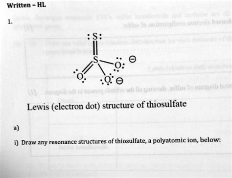 Thiosulfate Lewis Structure