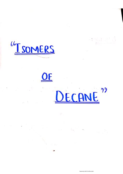 SOLUTION: Isomers of decane - Studypool