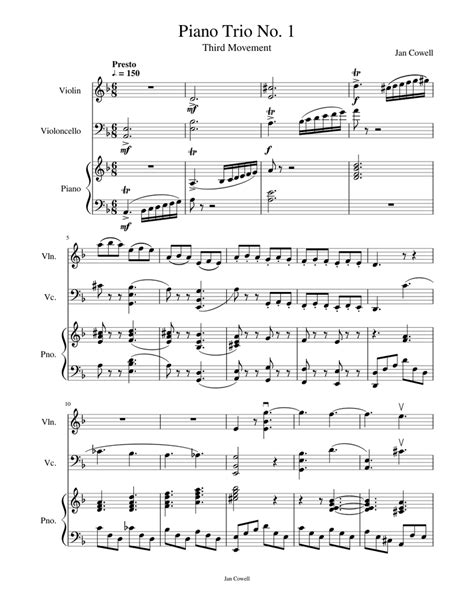 Piano Trio No. 1 - Third Movement Sheet music for Piano, Violin, Cello ...