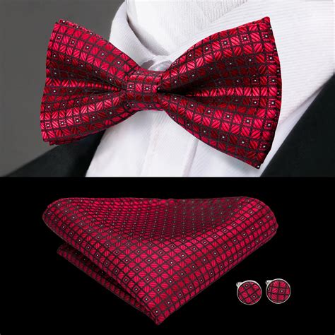 Aliexpress.com : Buy Hi Tie Fashion Red Silk Bowties for Men Luxury Designer Pliad Mens Bowtie ...