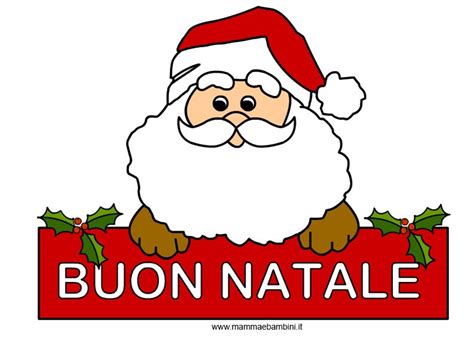 Disegno Babbo Natale con scritta Buon Natale – Mamma e Bambini