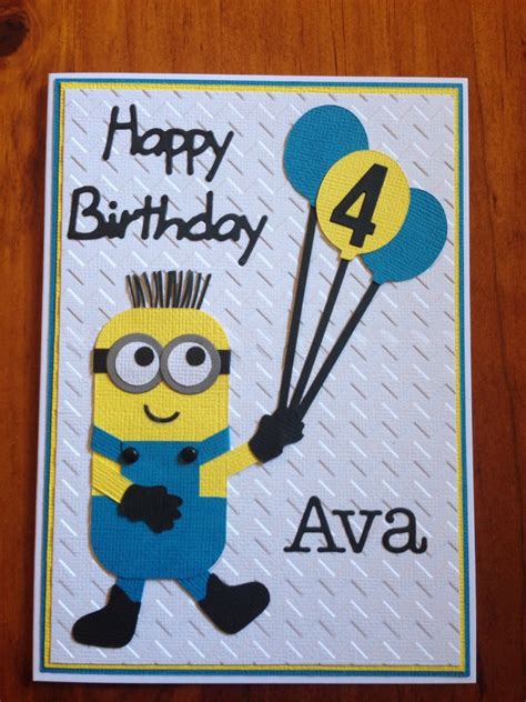 Minion birthday card | Minion card, Minion birthday card, Stamped cards