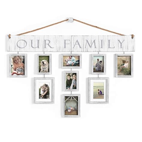 Wallverbs Our Family 10-Piece Hanging Frame Set In White Distressed ...