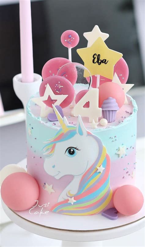 Cute Unicorn Cake Designs : Colourful unicorn cake for 4th birthday