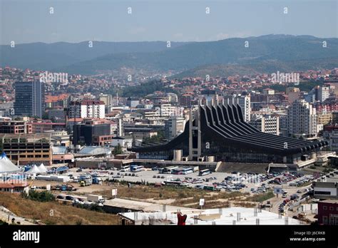 kosovo city town metropolis europe capital city view kosovo balkans ...