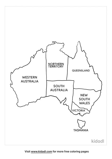 Australian Map Coloring Page