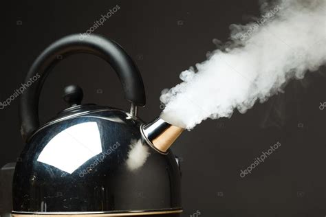 Boiling kettle with dense steam — Stock Photo © nikkytok #47829013