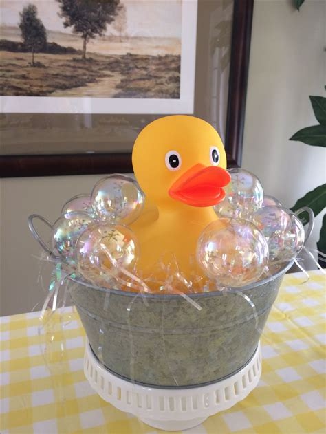 Rubber ducky birthday party centerpiece | Rubber duck baby shower ...