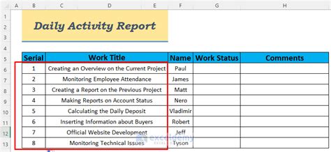 How to Make Daily Activity Report in Excel (5 Easy Examples)