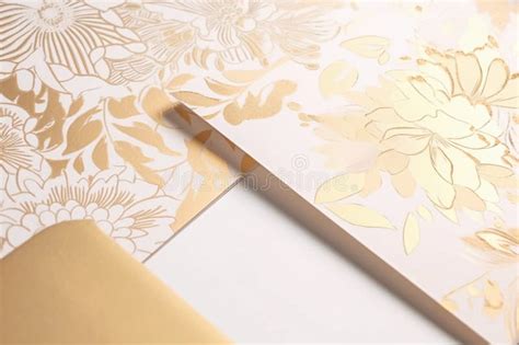 A Wallpaper with Gold Foil on it and a Gold Foil Design. AI Generation Stock Illustration ...